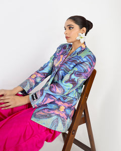 Samsara Holographic Silk Blazer