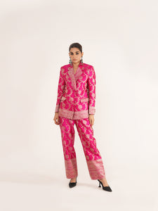 Sunheri Silk Pant Suit In Pink