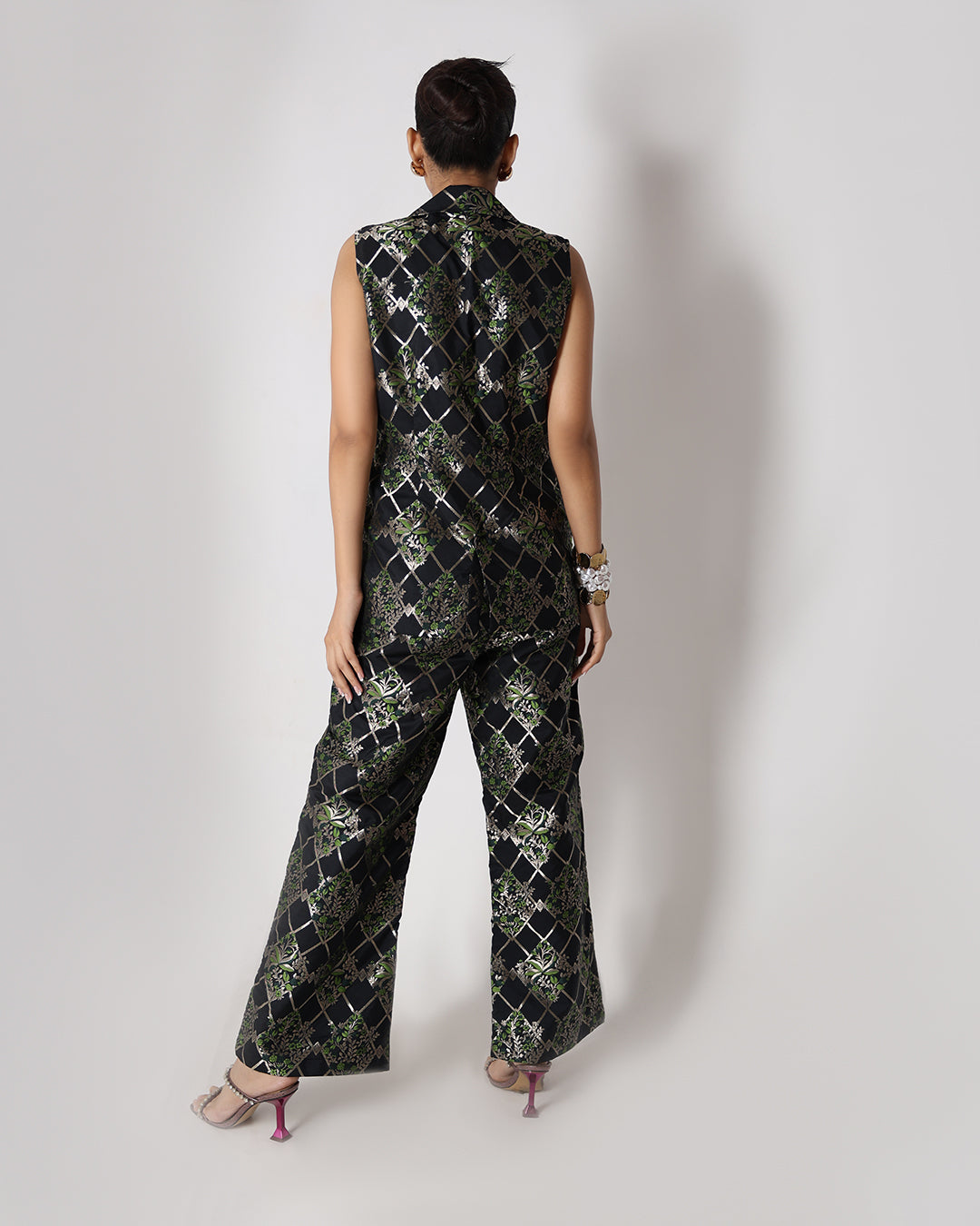 Dune Silk Pant Suit In Black
