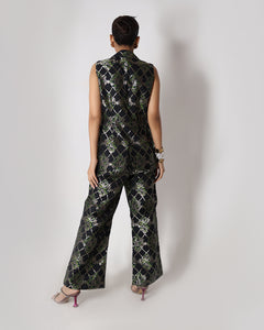 Dune Silk Pant Suit In Black