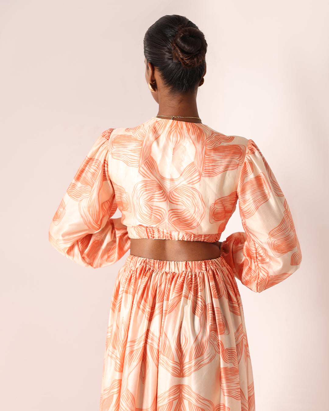 Tropical Silk Dress In Orange