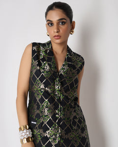 Dune Silk Pant Suit In Black
