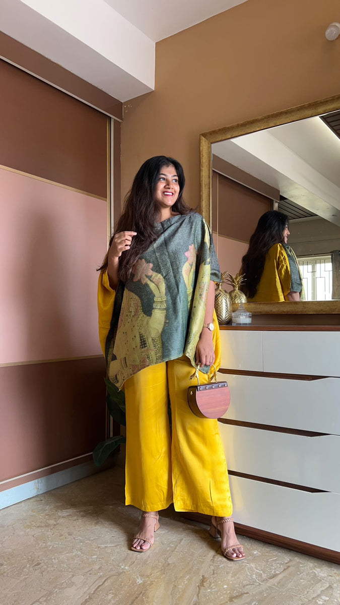 Radha Bani Thani Silk Coord Set In Yellow Shriya Singhi Label