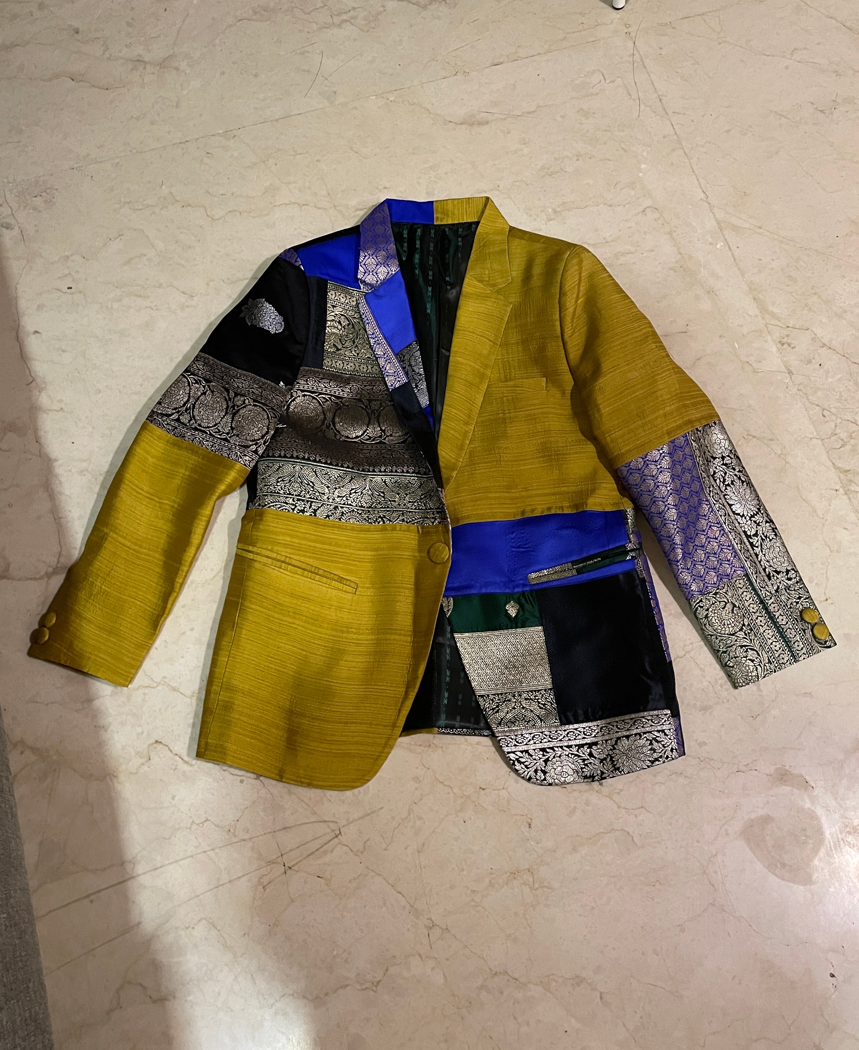 Mustard Upcycled Silk Blazer
