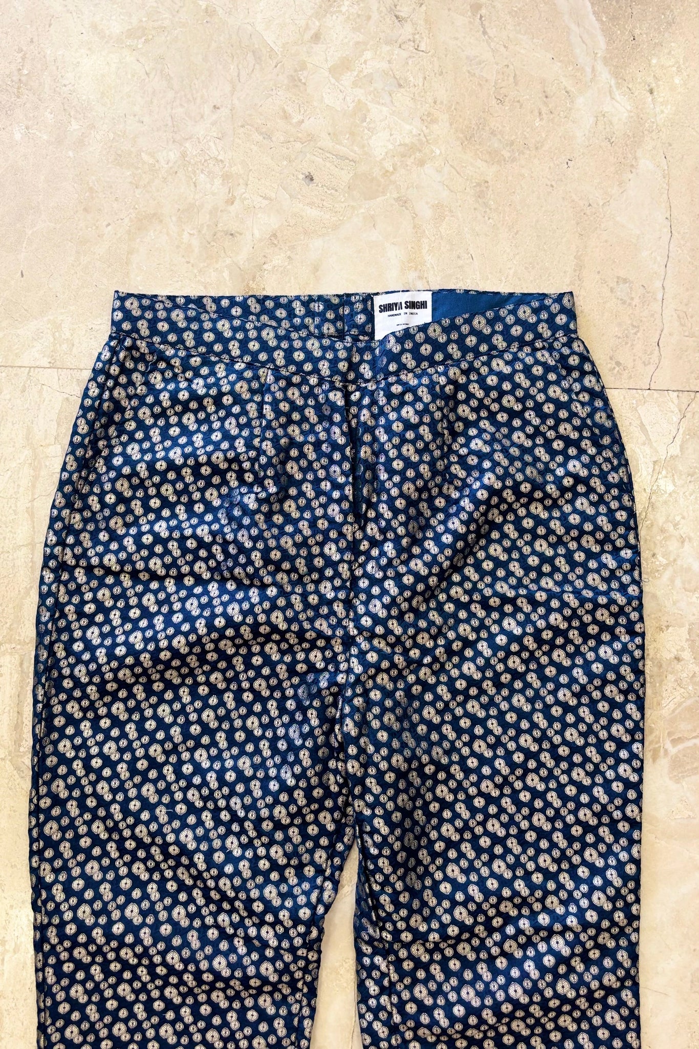 Shazeen Silk Pant In Teal RTS | L |