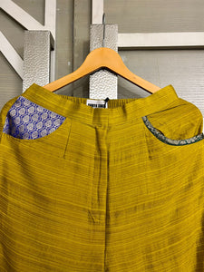 Mustard Upcycled Silk Coord Set