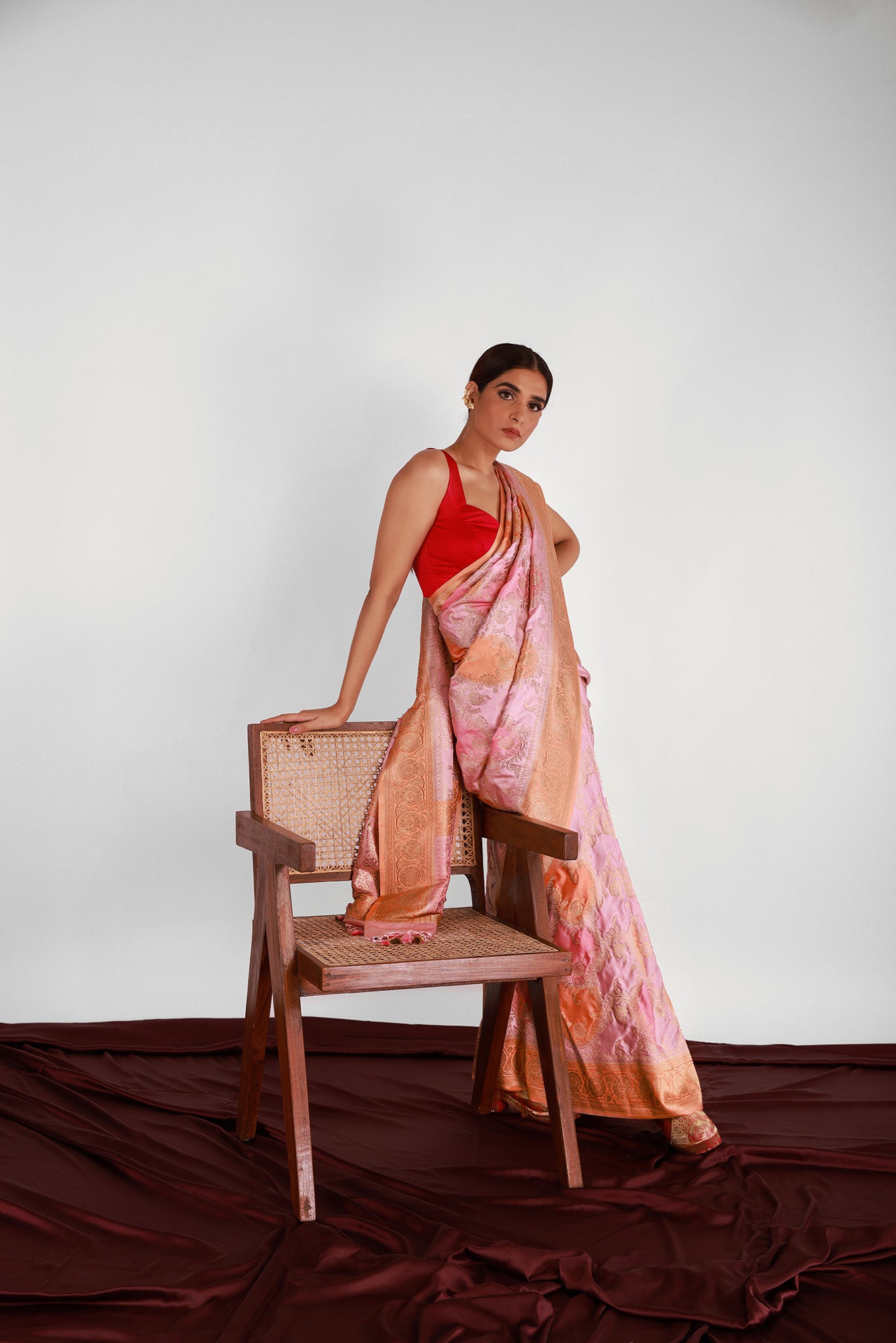 Sunset Pure Mashru Silk  Saree RTS