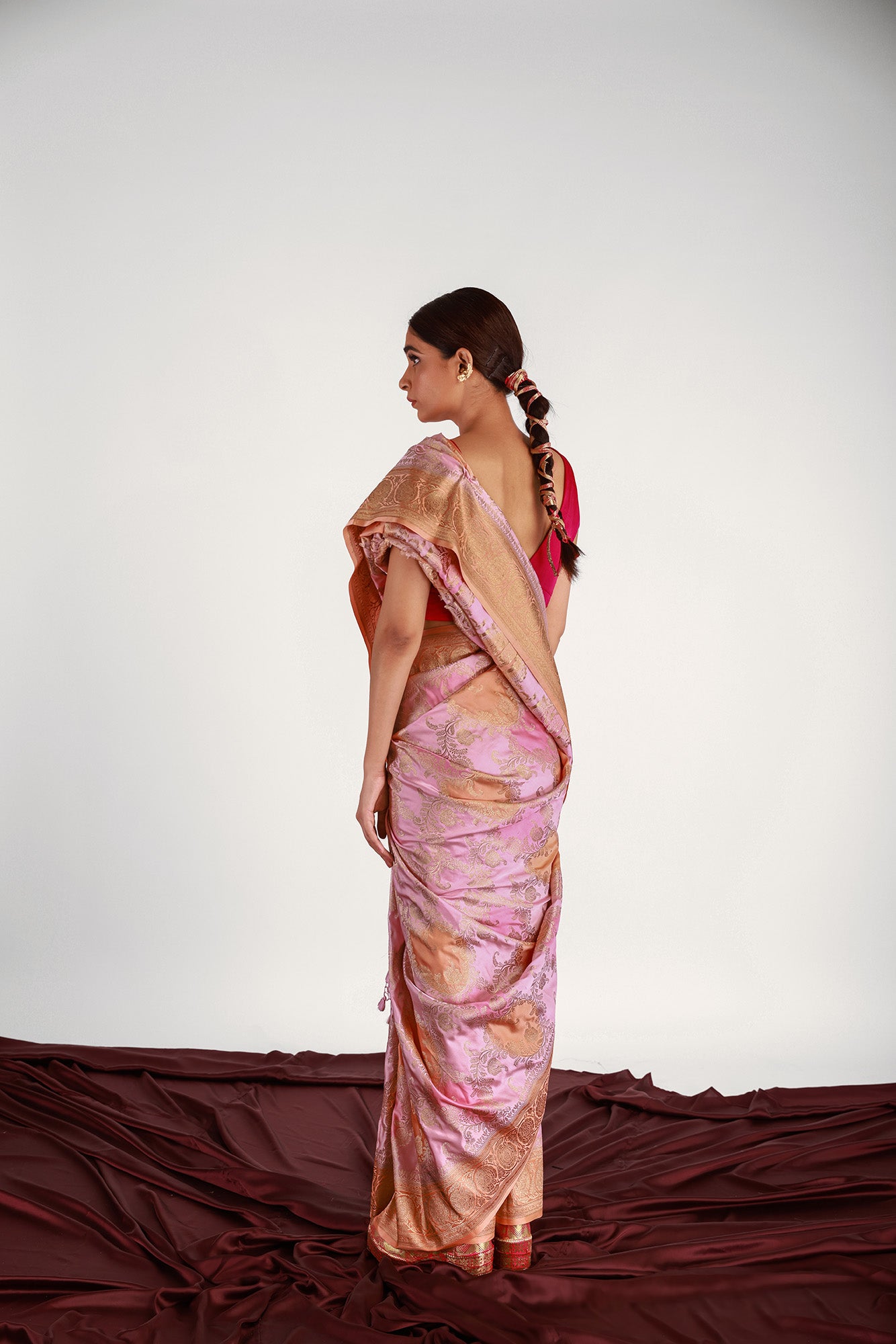 Sunset Pure Mashru Silk  Saree RTS