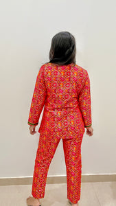 Gulbar Pant Suit In Red