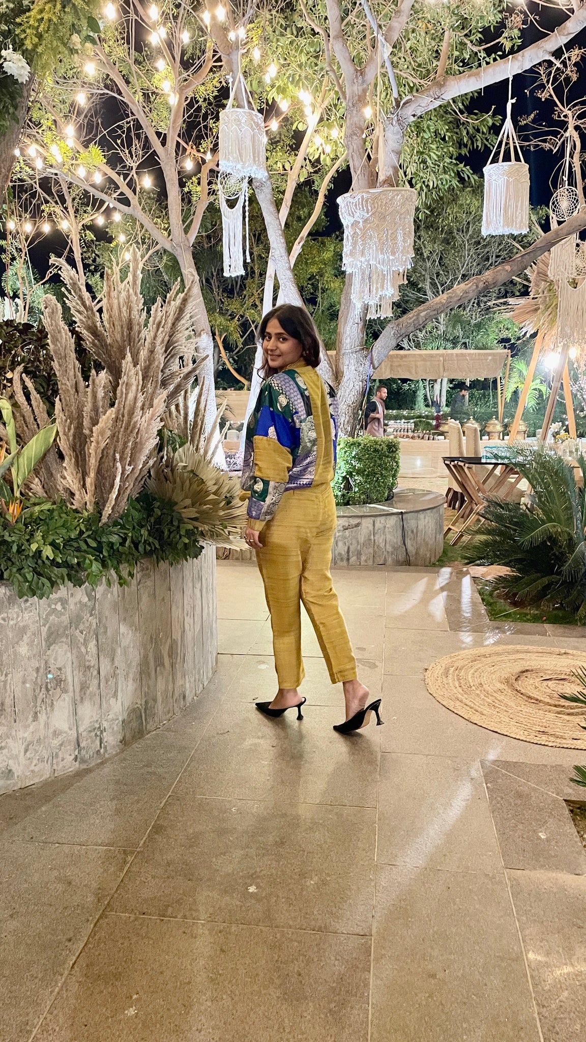 Mustard Upcycled Silk Coord Set